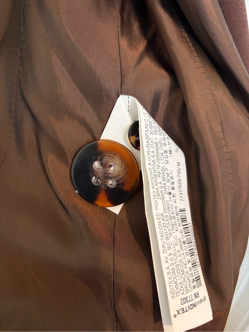 Zara Chocolate Brown Double-Breasted Blazer - Picture 5 of 6